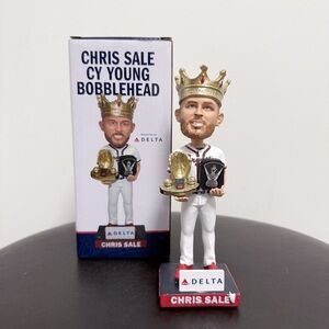 Chris Sale 2025 Atlanta Braves CY Young Award Crown Baseball Bobblehead Delta